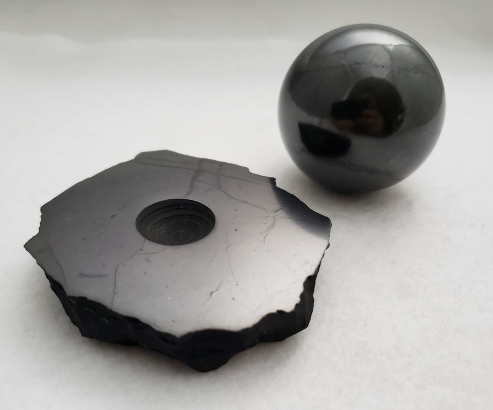 Shungite 80mm Sphere with Shungite Stand Shields You From EMFs and Radiation.