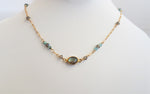 Delicate Single Strand Necklace with Mystical Labradorite and Apatite Gemstones on Gold-Filled Chain to Align Your Chakras.