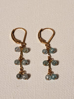 Faceted Apatite Cluster Drop Earrings on 14 kt Gold-Filled Chain. - joann-lysiak-gems