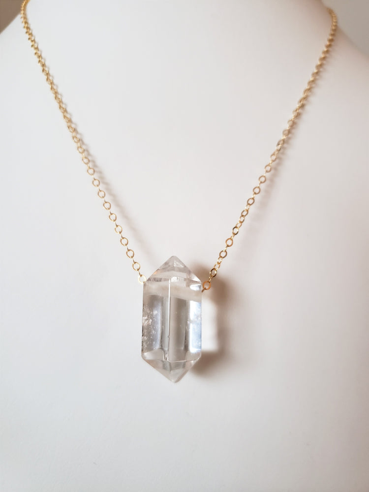 Crystal Quartz Generator Point On A Delicate Gold-Filled Chain Necklace Amplifies Your Energy.