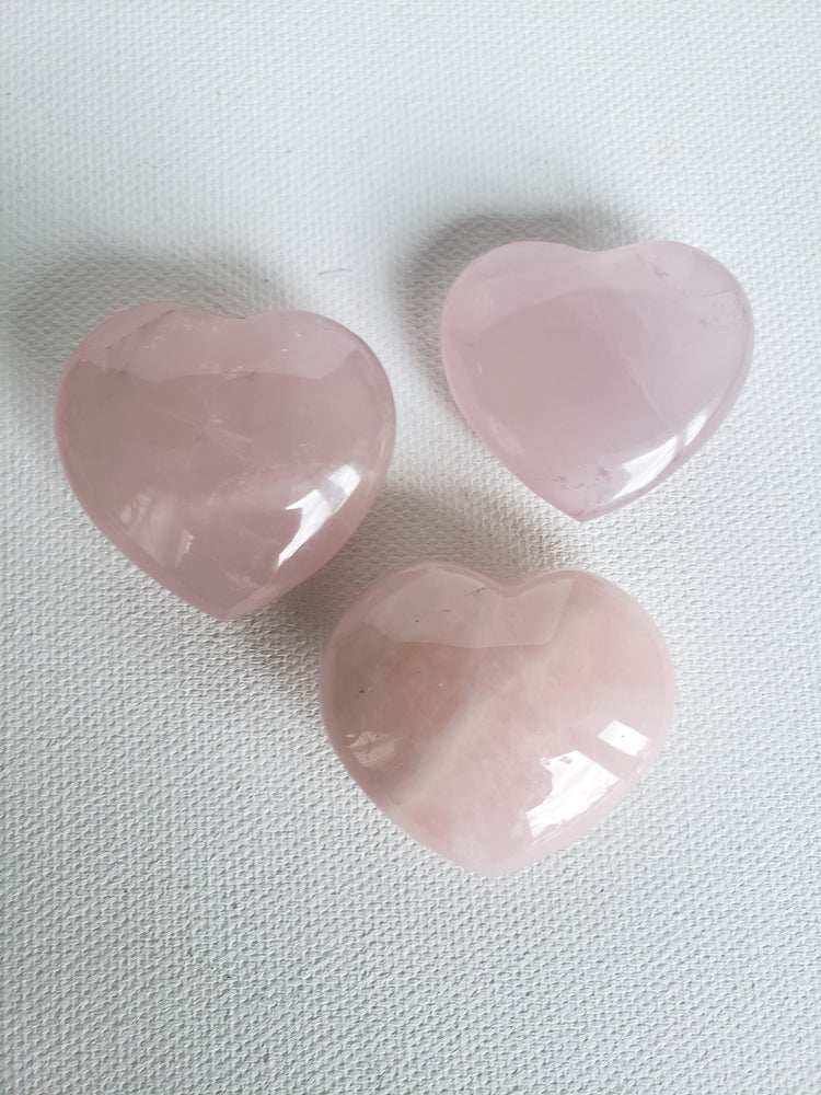 Polished Rose Quartz Hearts Emit Pure Love Energy.