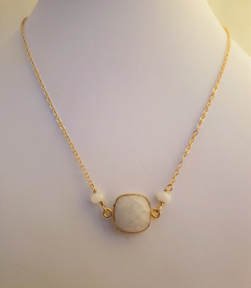 Moonstone Faceted Bezel Set Stone on Gold-Filled Chain Helps You Embrace Your Feminine Power.